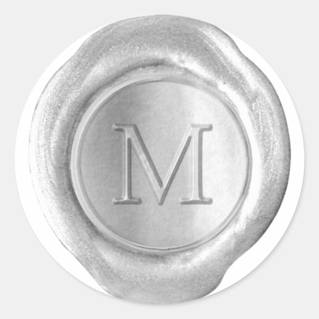 Wax Seal Monogram - Silver - Serif M - (Front)
