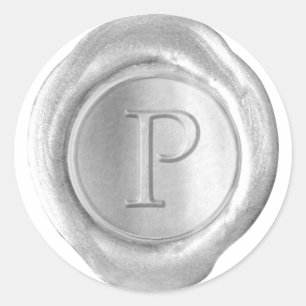 Wax Seal Monogram - Silver - Serif P -