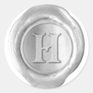 Wax Seal Monogram - Silver - Victorian H -