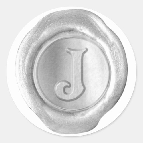 Wax Seal Monogram _ Silver _ Victorian J _