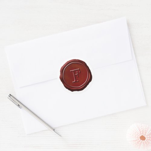 Wax Seal Red Monogram F Initial