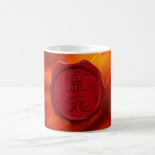 wax seal - REIKI | fire red waves Coffee Mug (Center)