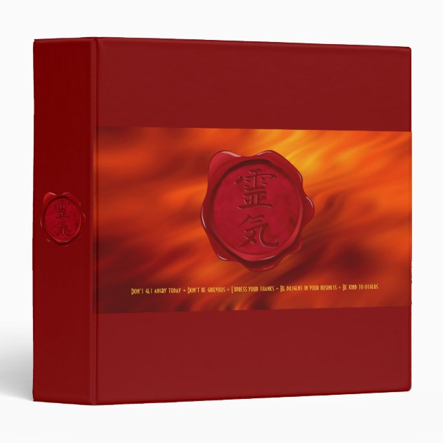 wax seal - REIKI & Precepts | fire red waves Binder (Front/Spine)