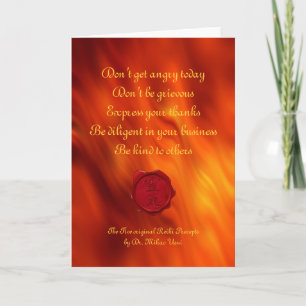 wax seal - REIKI & Precepts fire red waves Thank You Card