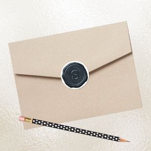 Wax Seal Silver Blue Monogram S Initial