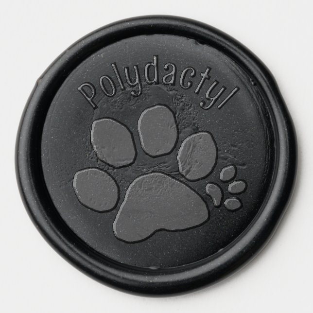Wax Seal Sticker - Polydactyl Paw Print (Front)