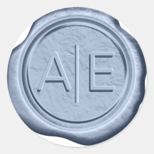 Wax Seal Wedding Accent Initials Cadet Blue ID515