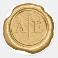 Monogram Gold Wax Seal for Wedding Stickers