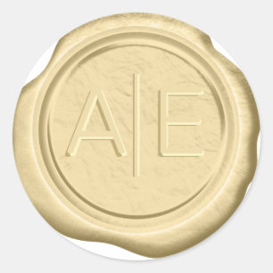 Wax Seal Wedding Accent Initials Gold ID947