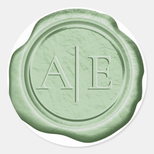 Wax Seal Wedding Accent Initials Moss Green ID956