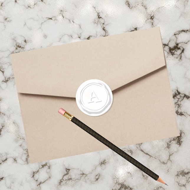 Wax Seal White Monogram A Initial (Creator Uploaded)