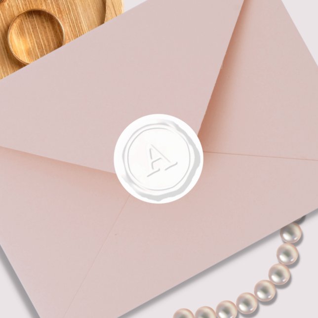 Wax Seal White Monogram Initial (Creator Uploaded)