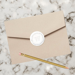 Wax Seal White Monogram W Initial