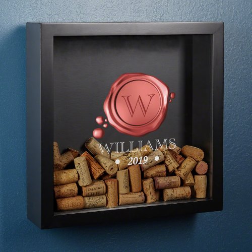 Wax Seal Wine Cork Collection Shadow Box