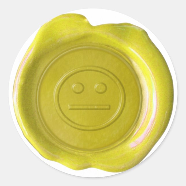 Wax Seal - Yellow - Mediocre Face - (Front)