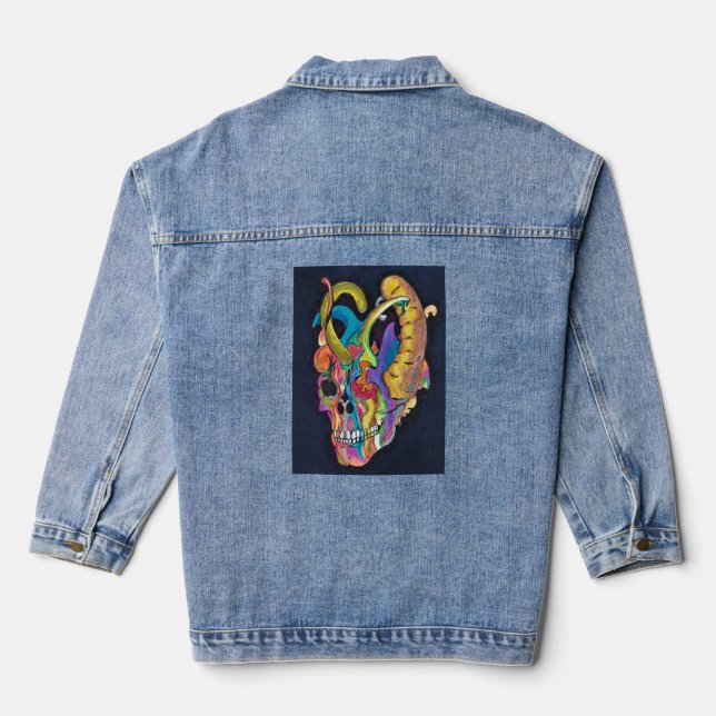 wax skull denim jacket (Back)