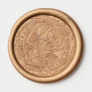Wax Stamp Envelope Seal Gold Rose Flower Wedding Sticker