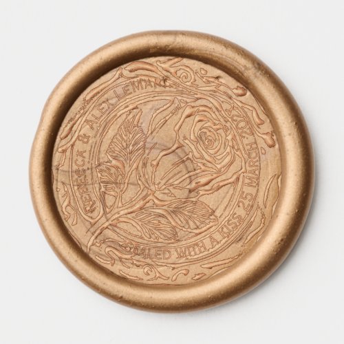 Wax Stamp Envelope Seal Gold Rose Flower Wedding Sticker