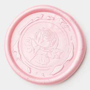 Wax Stamp Envelope Seal Vintage Rose Flower Sticker