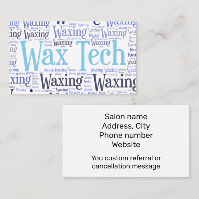 Wax tech blue  business card (Front/Back)