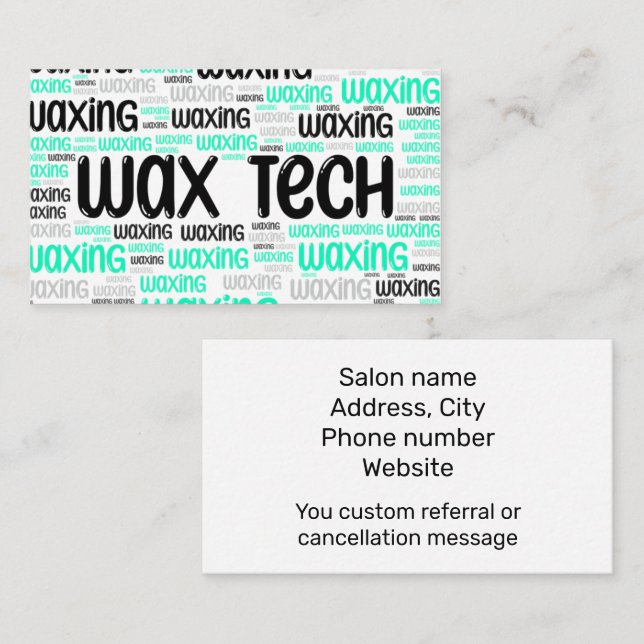 Wax tech blue green business card (Front/Back)