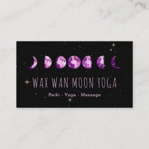 *~* Wax Wan Stars Violet Purple Lunar Moon Phases Business Card