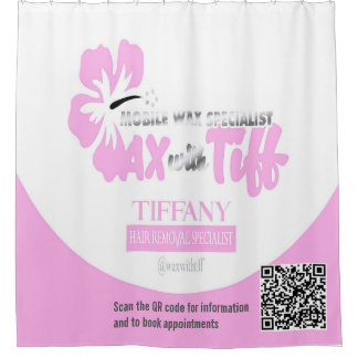 Wax with Tiff clear window decal Shower Curtain