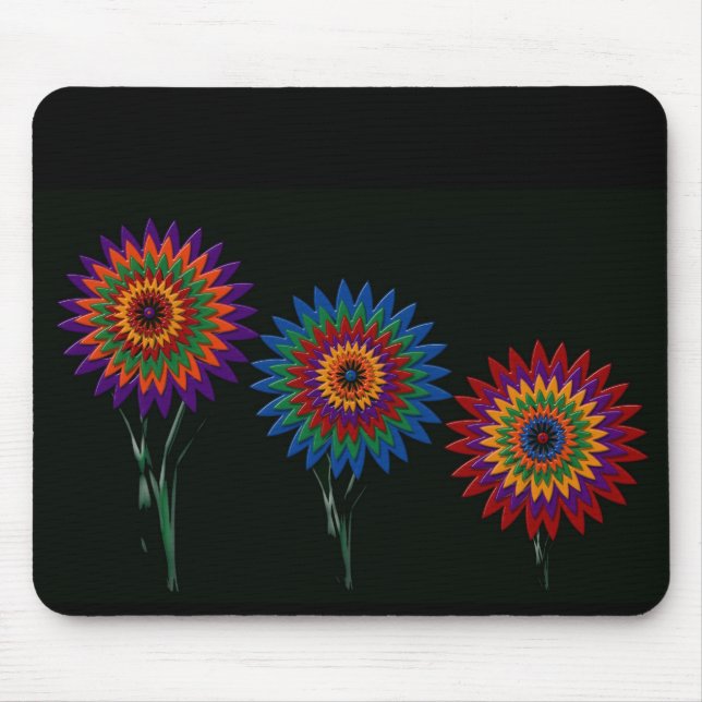 waxed flowers mouse pad (Front)