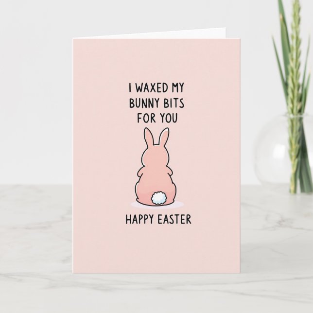 Waxed My Bunny Bits Easter Card (Front)