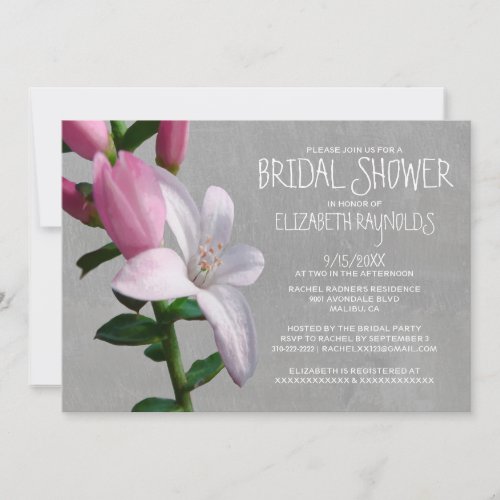 Waxflower Bridal Shower Invitations