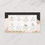 Waxing Aftercare Instruction Pink Black Gold Business Card