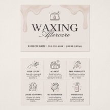 Waxing Aftercare Spa Card Beige Minimalist Salon 