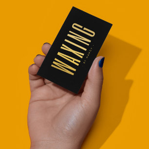 Waxing Black And Gold Business Card