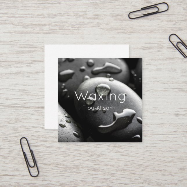 Waxing  black  square business card (Front/Back In Situ)