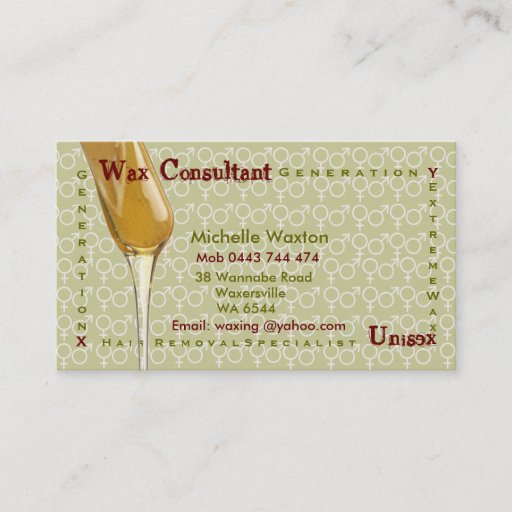 Customizable Waxing Business Card