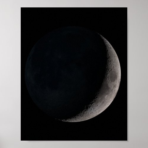 Waxing crescent moon poster