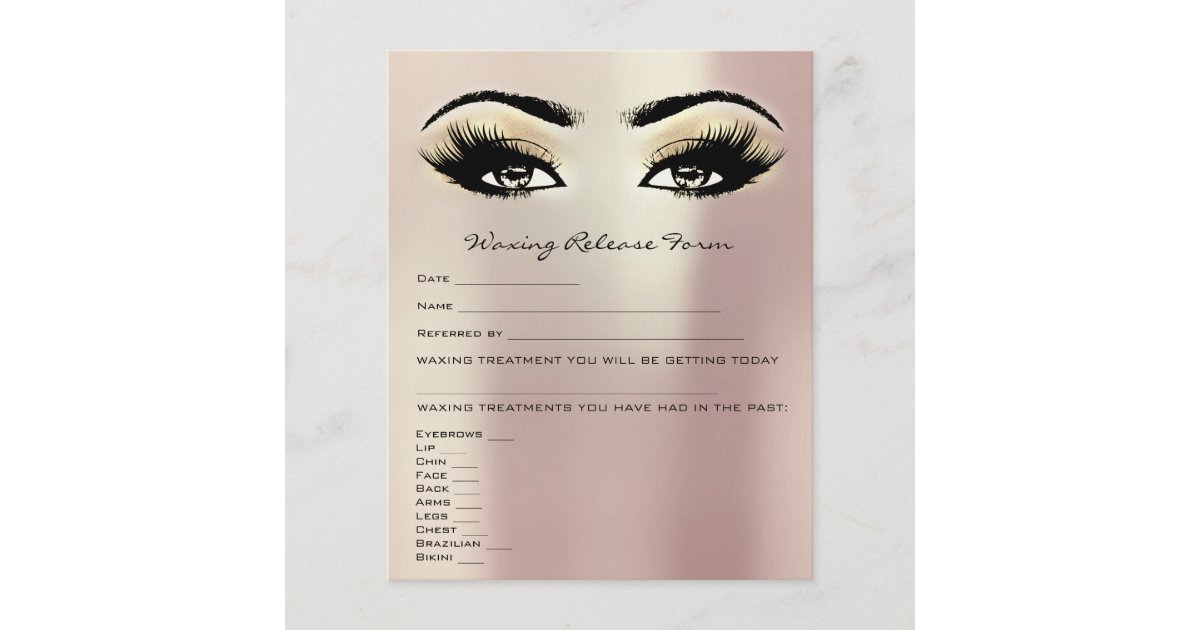 Waxing Depilation Liability Waiver Release Form 1 Flyer Zazzle Com