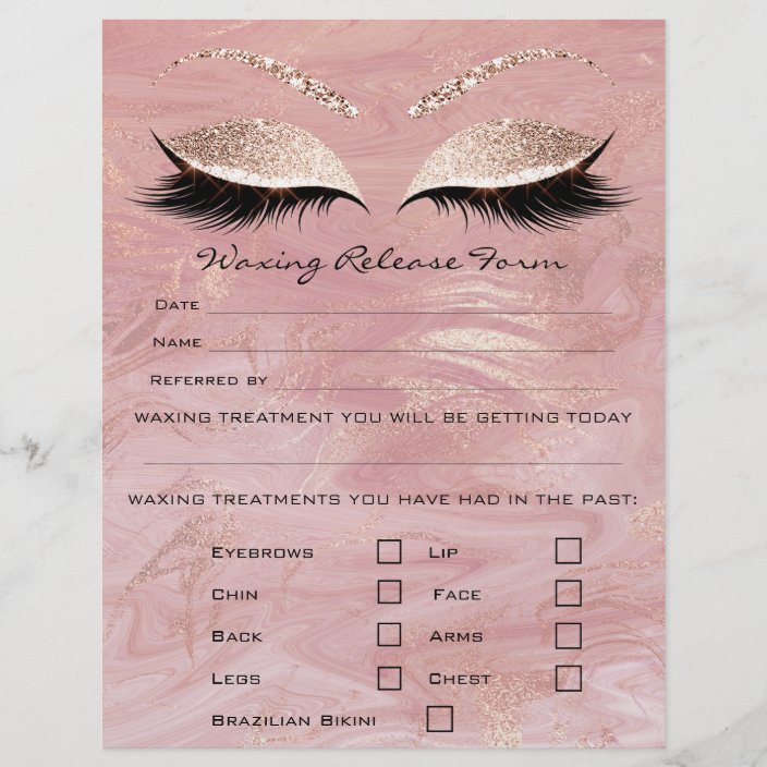 Waxing Depilation Liability Waiver Release Form Flyer Zazzle Com