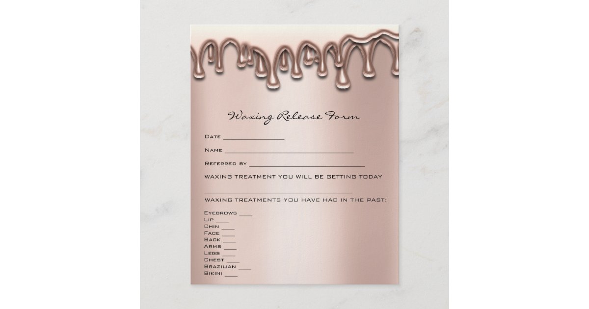 Waxing Depilation Liability Waiver Release Form Flyer Zazzle Com