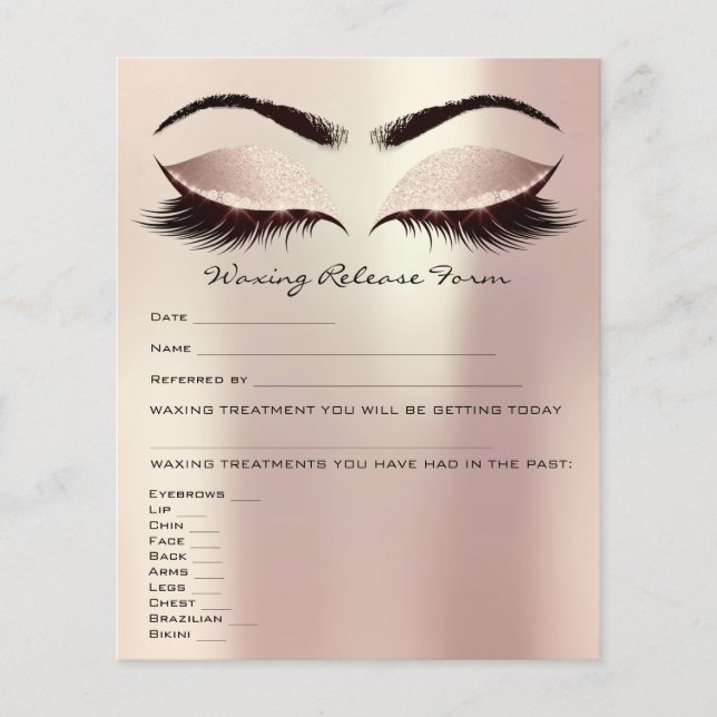 Waxing Depilation Liability Waiver Release Form Flyer (Front)