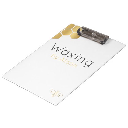 Waxing esthetician technician golden bee   clipboard