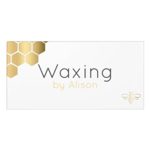 Waxing esthetician technician golden bee door sign