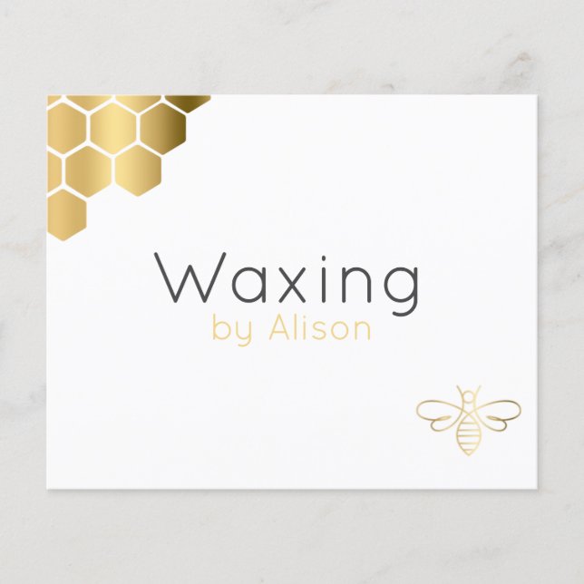 Waxing esthetician technician golden bee  flyer (Front)