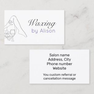 Waxing female body hand drawn business card