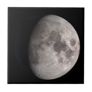 Waxing gibbous moon phase NASA images Ceramic Tile