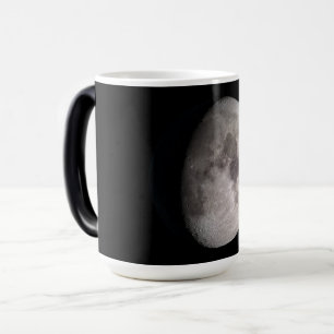 Waxing gibbous moon phase NASA images Color Morph Mug