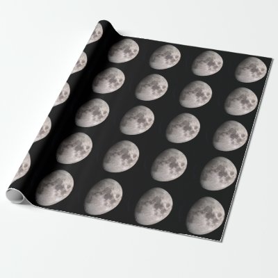 Waxing gibbous moon phase NASA images Wrapping Paper