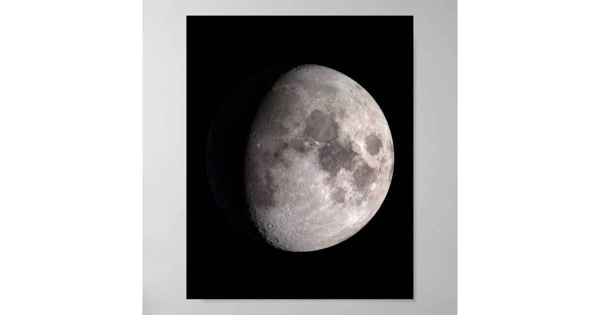 Waxing gibbous moon phase poster Zazzle