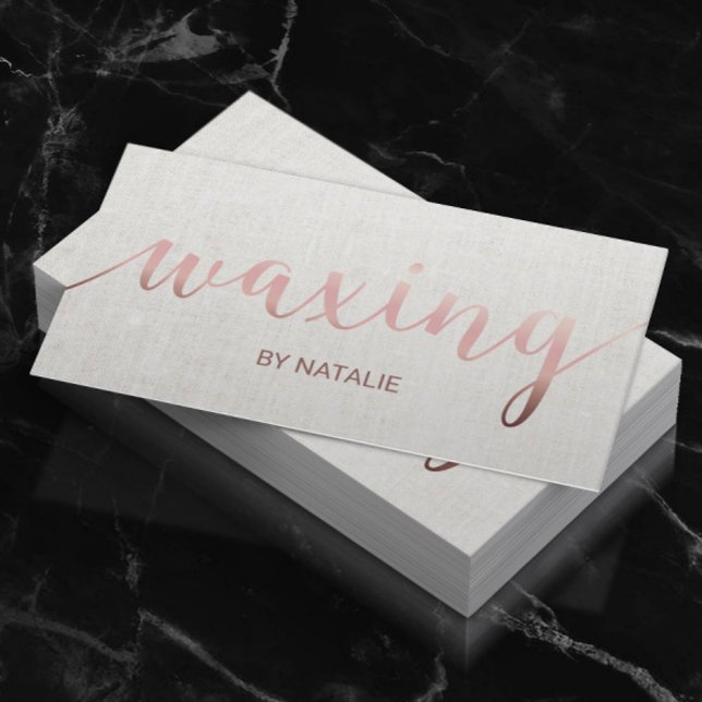 Waxing Manicure Rose Gold Typography Loyalty Card (Creator Uploaded)