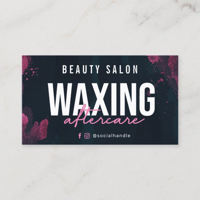 Waxing Purple Pink Aftercare Card (Front)